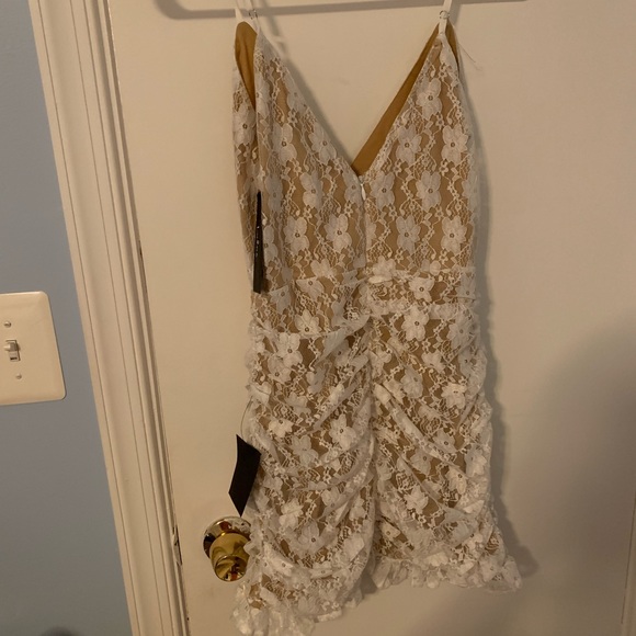 Lulus Rutched Cream Dress - Picture 2 of 2